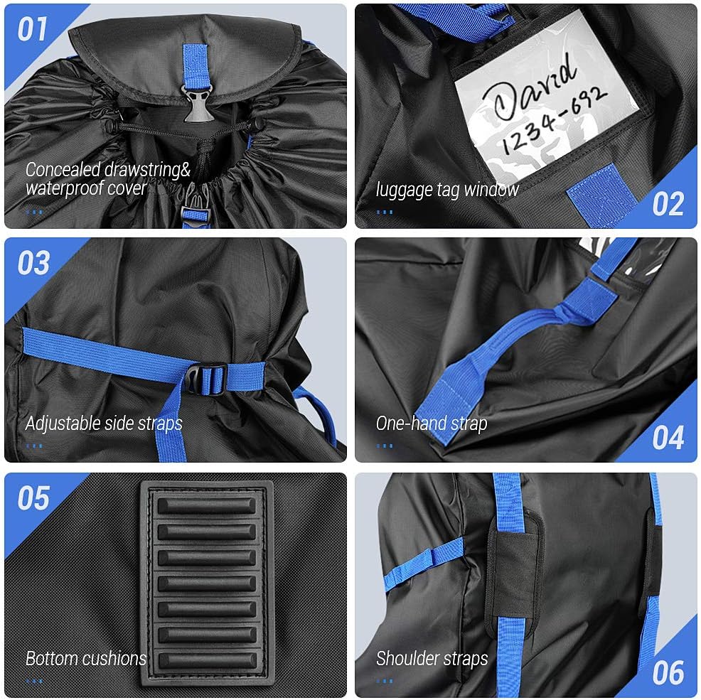 YOOFAN Sac de transport pour avion pour poussette siège auto 85x45x45 SAC À DOS