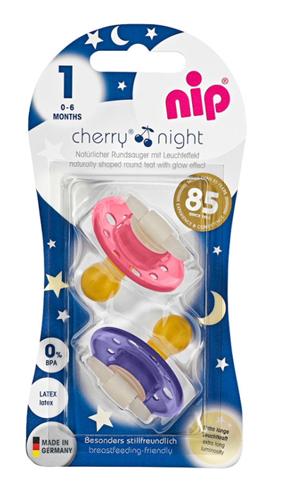 NIP CHERRY NIGHT fopspeen kalmerend x2 0-6 maanden