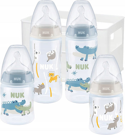 NUK First Choice+ βρεφικό σετ 4 μπιμπερό + καλάθι οργάνωσης 0-6 μηνών