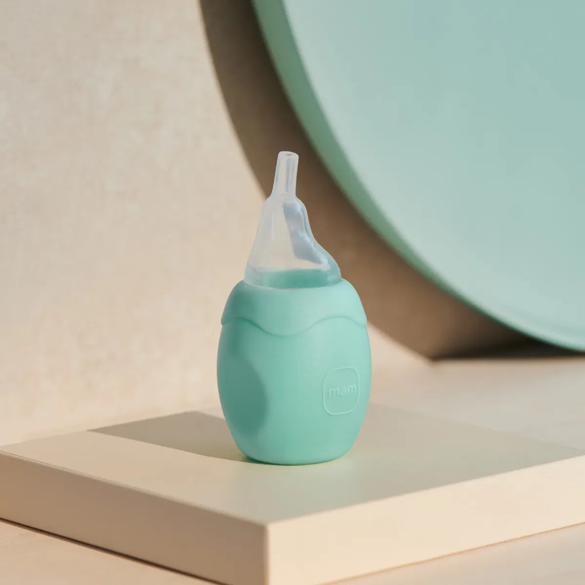 MAM Extra Soft aspirator gruszka do nosa 4 x 8 cm, miękki silikonowy aspirator turkusowy dla dzieci 0+