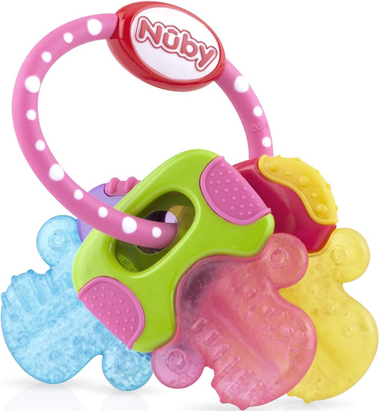 NUBY IcyBite siliconen verkoelende bijtring 9 x 14 cm SLEUTELS