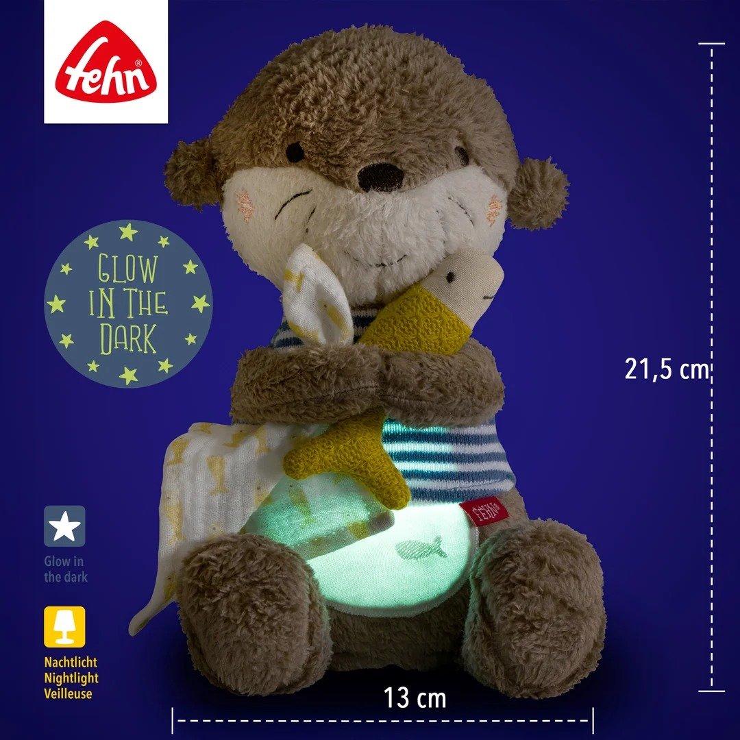 FEHN Otter Theo night light and cuddly toy