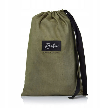 ROOKIE nosidełko ergonomiczne 3-15kg ORGANIC khaki z regulowanym systemem nośnym i miękkim materiałem