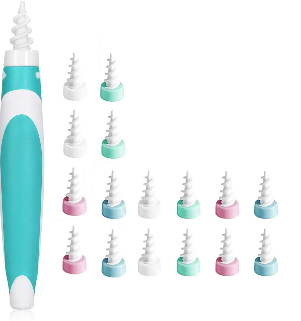 eVATMASTER dispositivo per la pulizia delle orecchie + 16 punte in silicone