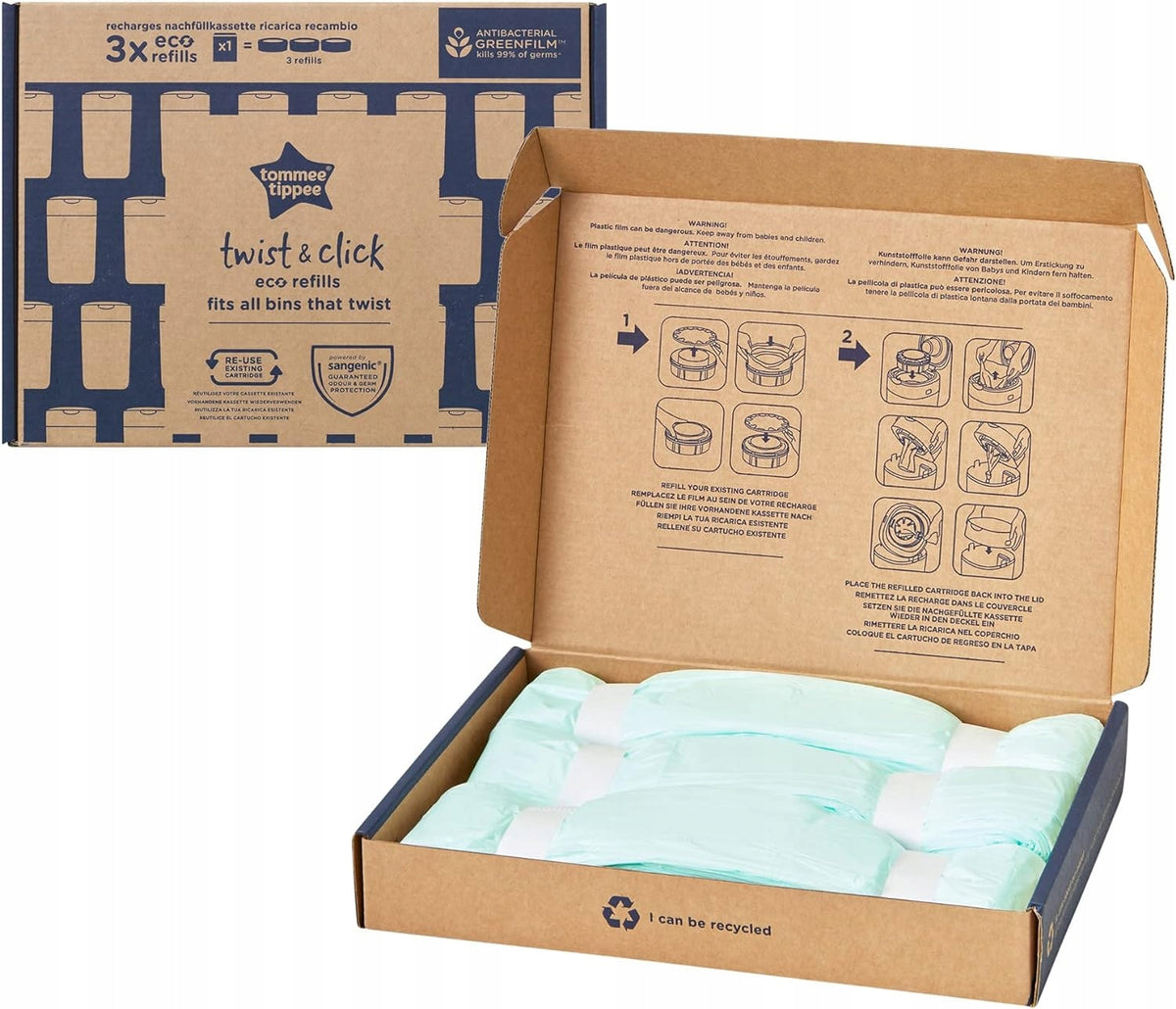 TOMMEE TIPPEE fólie náplň SANGENIC TEC, TWIST&CLICK x3