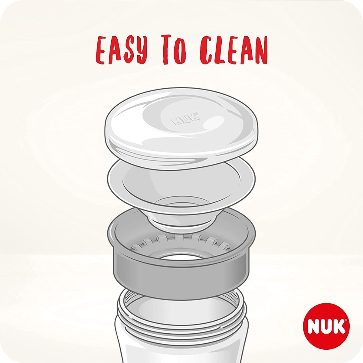 NUK Magic Cup KUBEK NIEKAPEK ustnik 360, łatwy do czyszczenia kubek z pokrywką i logo NUK
