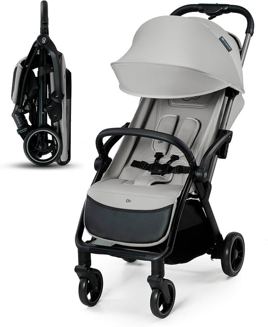 Kinderkraft APINO wózek spacerowy do 22 kg, lekki 7,5 kg, składany wózek spacerowy w kolorze szarym