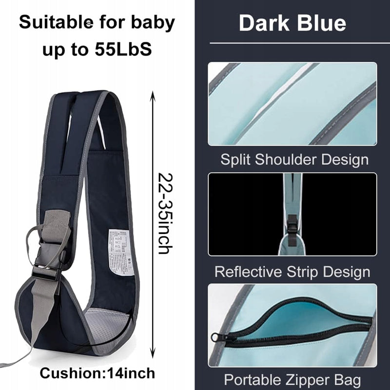 GUBBY GUPS nosidełko PAS chusta do 15kg, dark blue, ergonomic sling carrier with split shoulder design