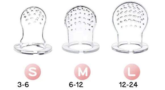 STONNY massaggiagengive dosatore di frutta per bambini 3-24 mesi 2 pezzi + 6 tettarelle e 2 cucchiaini
