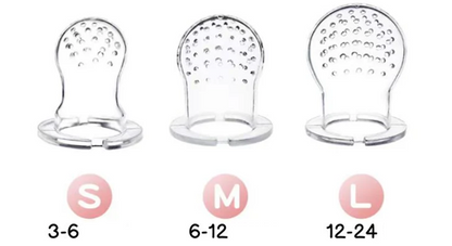 STONNY massaggiagengive dosatore di frutta per bambini 3-24 mesi 2 pezzi + 6 tettarelle e 2 cucchiaini