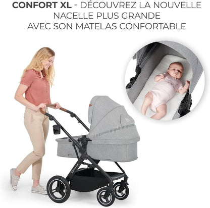KINDERKRAFT B-TOUR 3-in-1 multifunctionele kinderwagen tot 22kg + autostoeltje MINK PRO