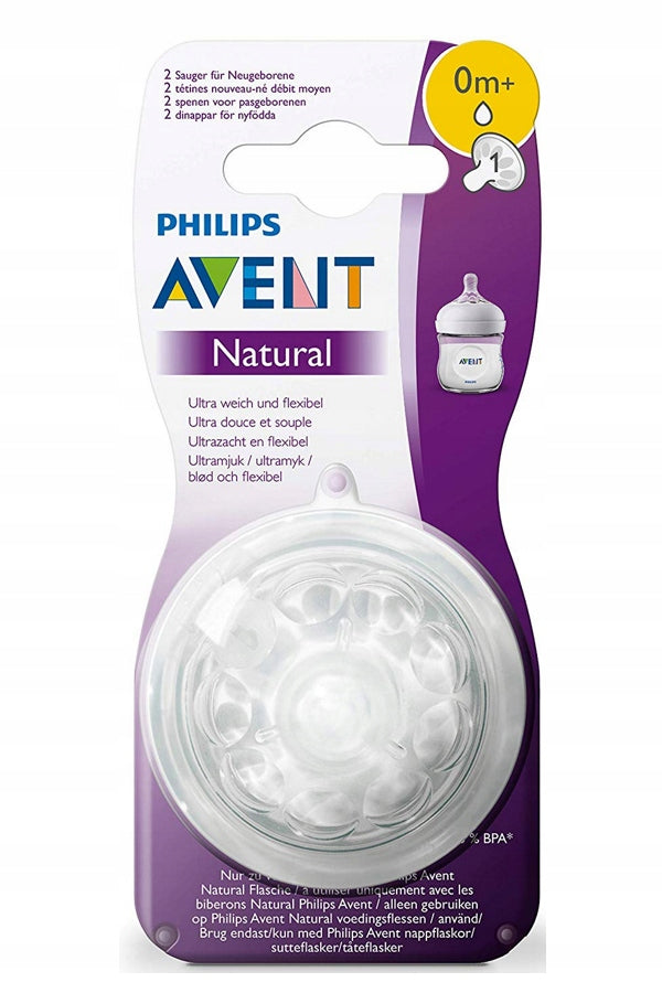 PHILIPS AVENT Natural tettarelle per biberon 0 mesi+ x2