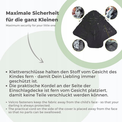 LILLY&BEN Kuscheldecke für Kindersitz und Kinderwagen, aus Fleece, für Gurtsysteme