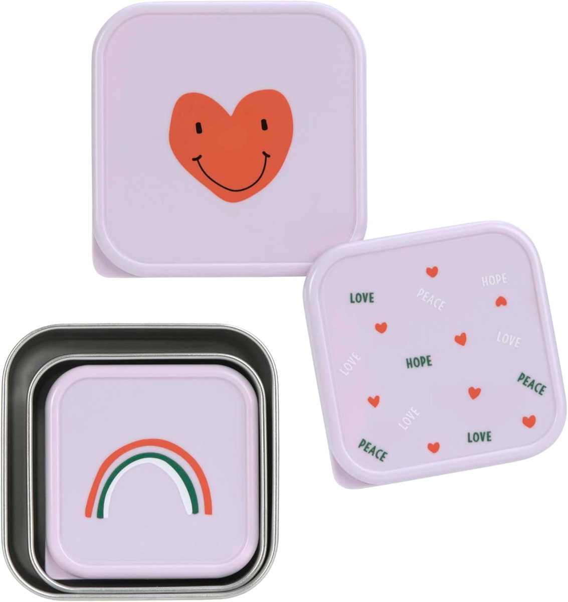 LÄSSIG Snackbox Edelstahl Brotdosen x3