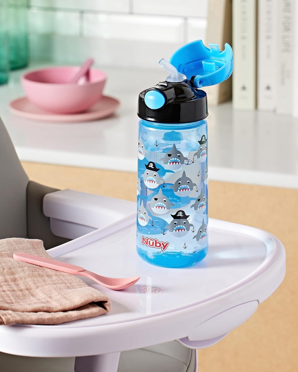 NUBY Strohoedbeker tritan bidon met rietje 4 l+ 540 ml SHARK
