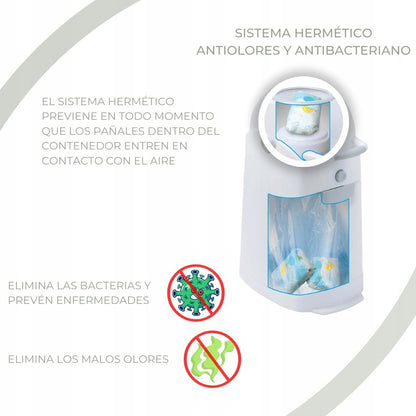 DIAPER CHAMP luieremmer voor vuilniszakken +/-30 stuks