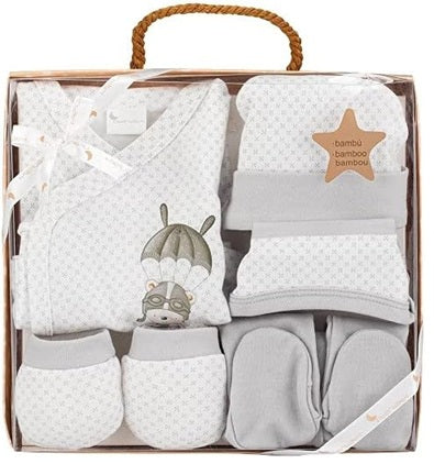 INTERBABY cadeauset van katoen pyjama muts sokken slabbetje maillot