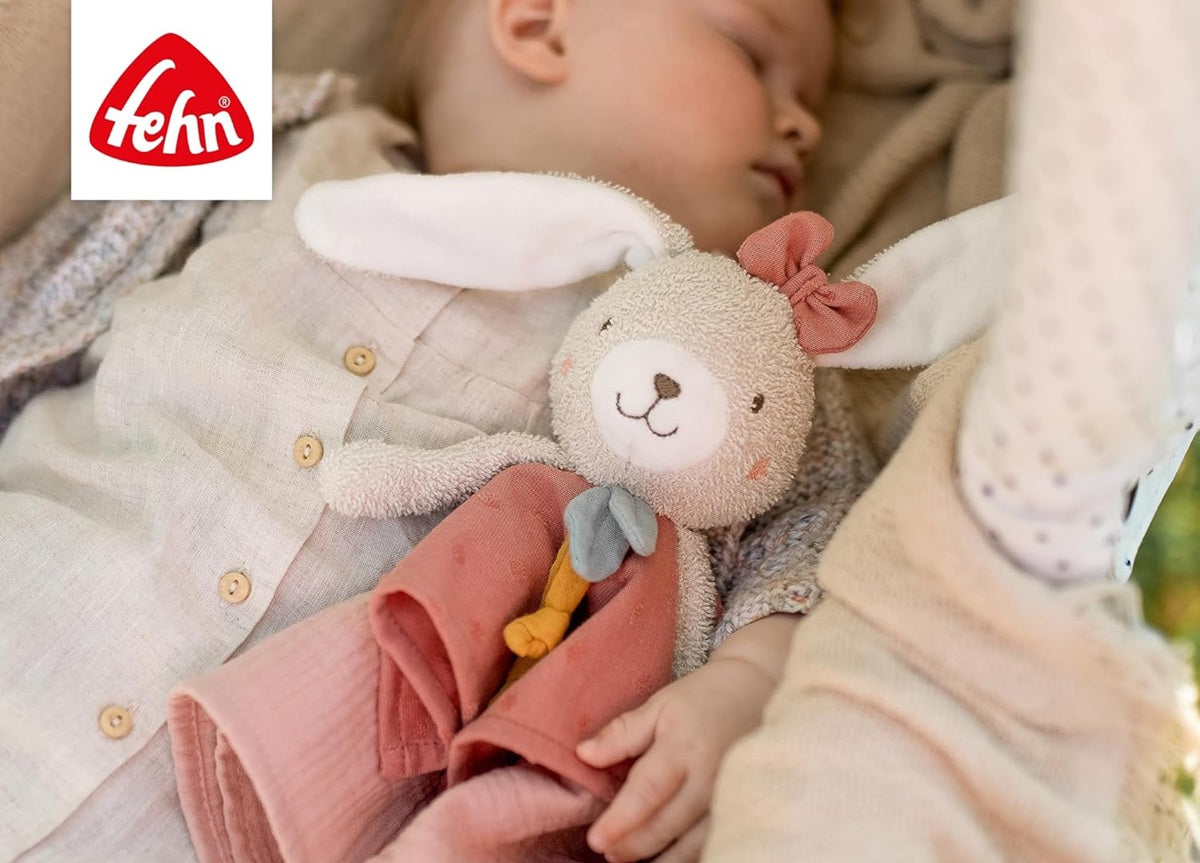 FEHN Natur katoenen comforter deken knuffel KONIJN 37 cm