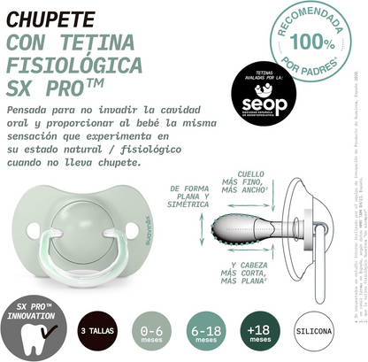 SUAVINEX SX PRO chupete anatómico x2 de silicona 0-6 meses