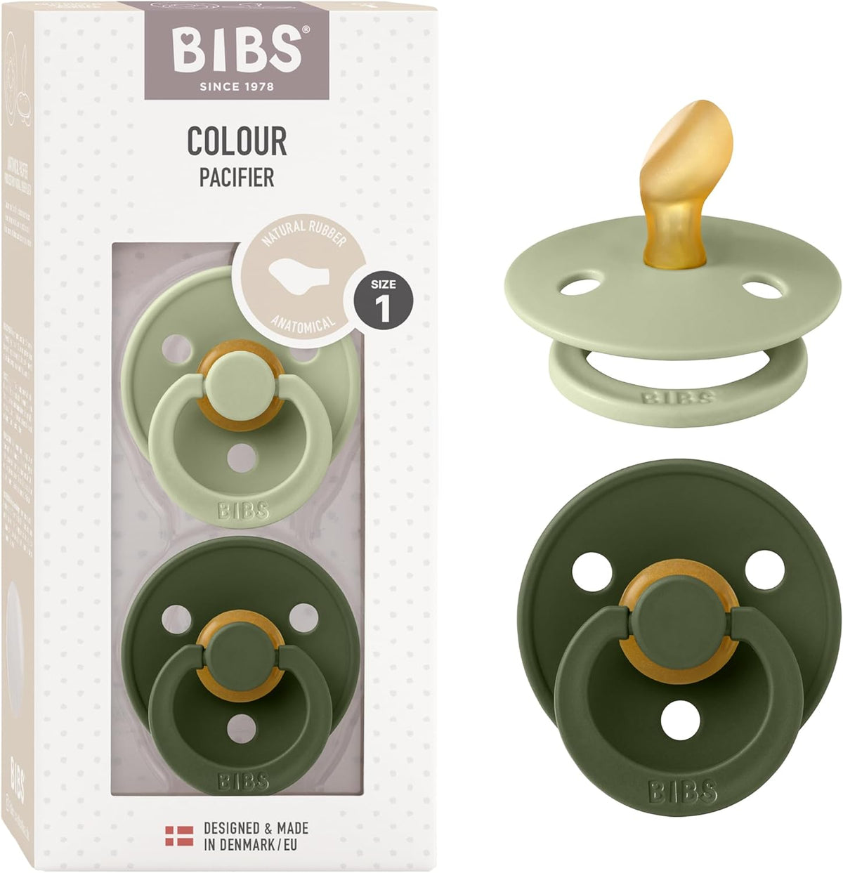 BIBS COLOUR suzete liniștitoare 2 bucăți cauciuc 0-6 luni ANATOMICE