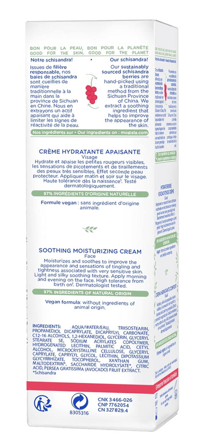 MUSTELA hydraterende gezichtscrème voor de zeer gevoelige huid 40ml