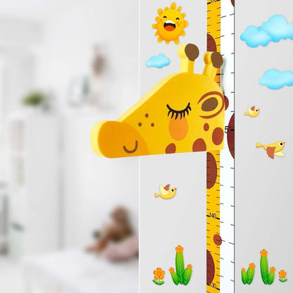 DUOUPA groeimeter met verschuifbaar hoofd GIRAFFE 180 cm + muurstickers