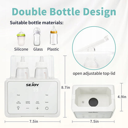 SEJOY dubbele flessenwarmer sterilisator 6in1