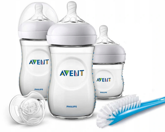 PHILIPS AVENT súprava 4 fľaše, cumlík, kefa