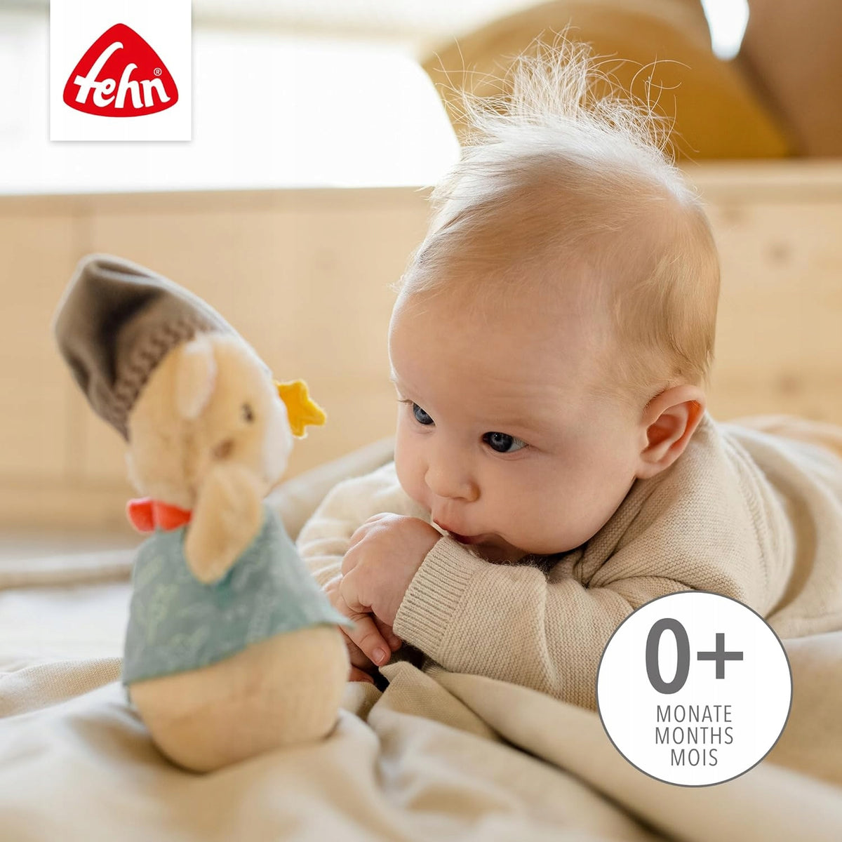 FEHN Bruno mackó csörgő rágóka 14 cm
