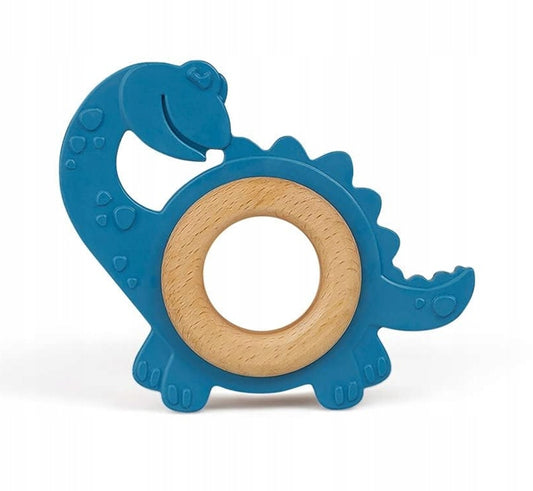 GRUNSPECHT rubberen-houten masserende bijtring DINO 9 x 11 cm 3 m+