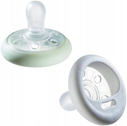 TOMMEE TIPPEE smoczek ortodontyczny x2 6-18msc GLOW IN THE DARK, smoczki uspokajające świecące w ciemności