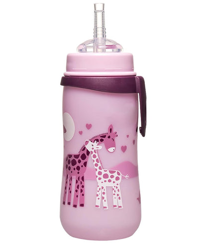 NIP Strohhalmbecher Auslaufsicherer Becher mit Strohhalm 330 ml 12 M+ GIRAFFEN