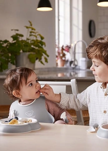 BABYBJORN siliconen slabbetje met zakje x2