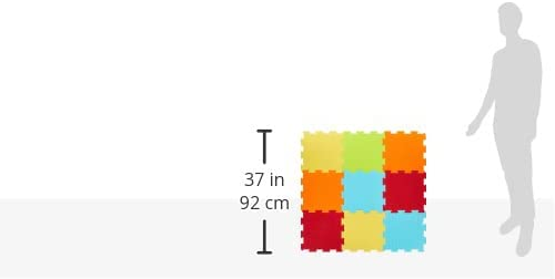 LUDI mata składana puzzle SENSORYCZNE 90x90, kolorowa mata piankowa 90x90 cm z puzzli sensorycznych