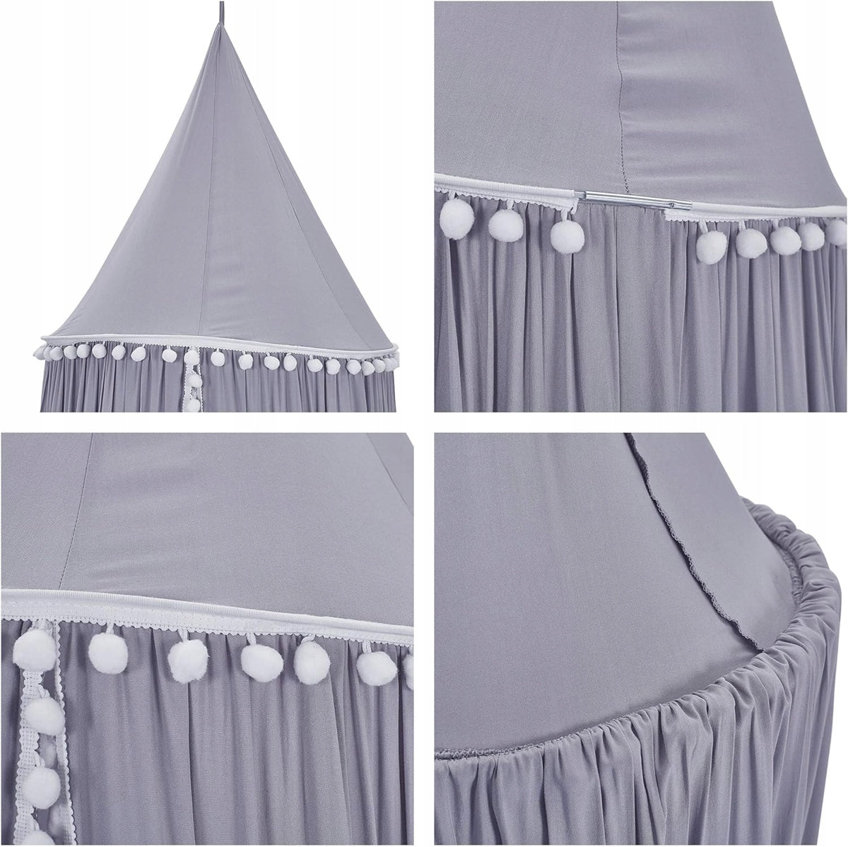 BALDACHIM voor frame met pompons 240cm
