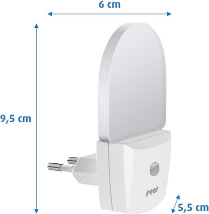 REER NightGuide lámpara nocturna LED para enchufe con sensor de oscuridad 6 x 9,5 cm