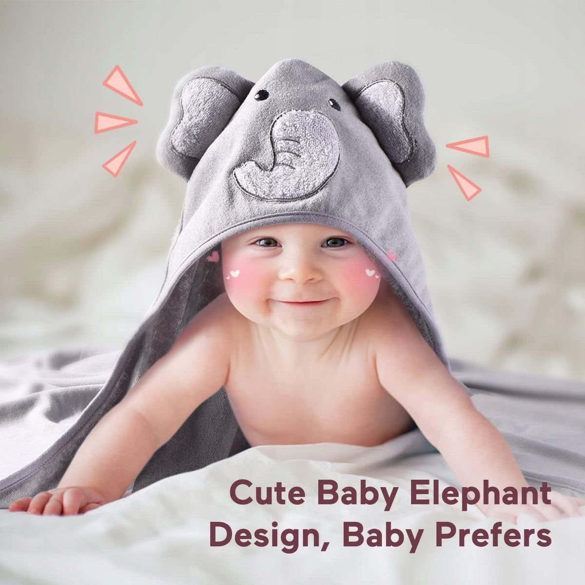 MOMCOZY kapucnis törölköző x2 76x76 +6 24x24 mosdókendők