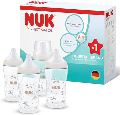 NUK Perfect Match biberoane anticolici 260 ml 3m+ x4