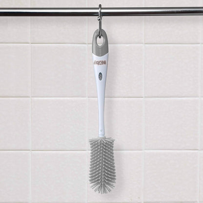 NUBY 2-in-1 borstel voor het reinigen van spenen en flessen 30 cm + houder