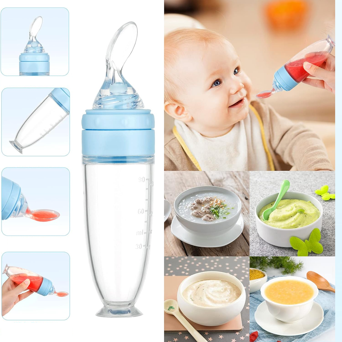 LEADSTAR bijtring fruitdispenser 2 stuks 6 spenen + lepel 90 ml