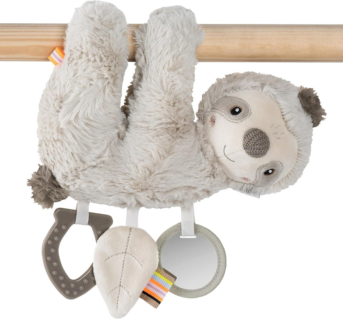FEHN Activity pluchen LUIAARD-hanger voor kinderwagen en autostoeltje, 22 cm