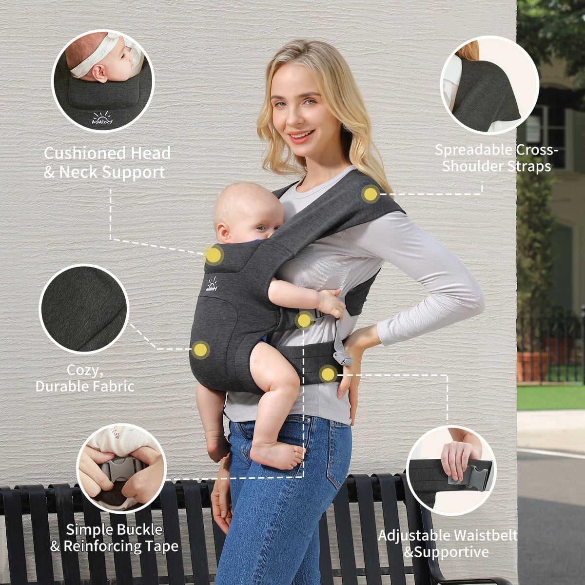 MOMTORY ergonomische draagzak 3 - 12kg