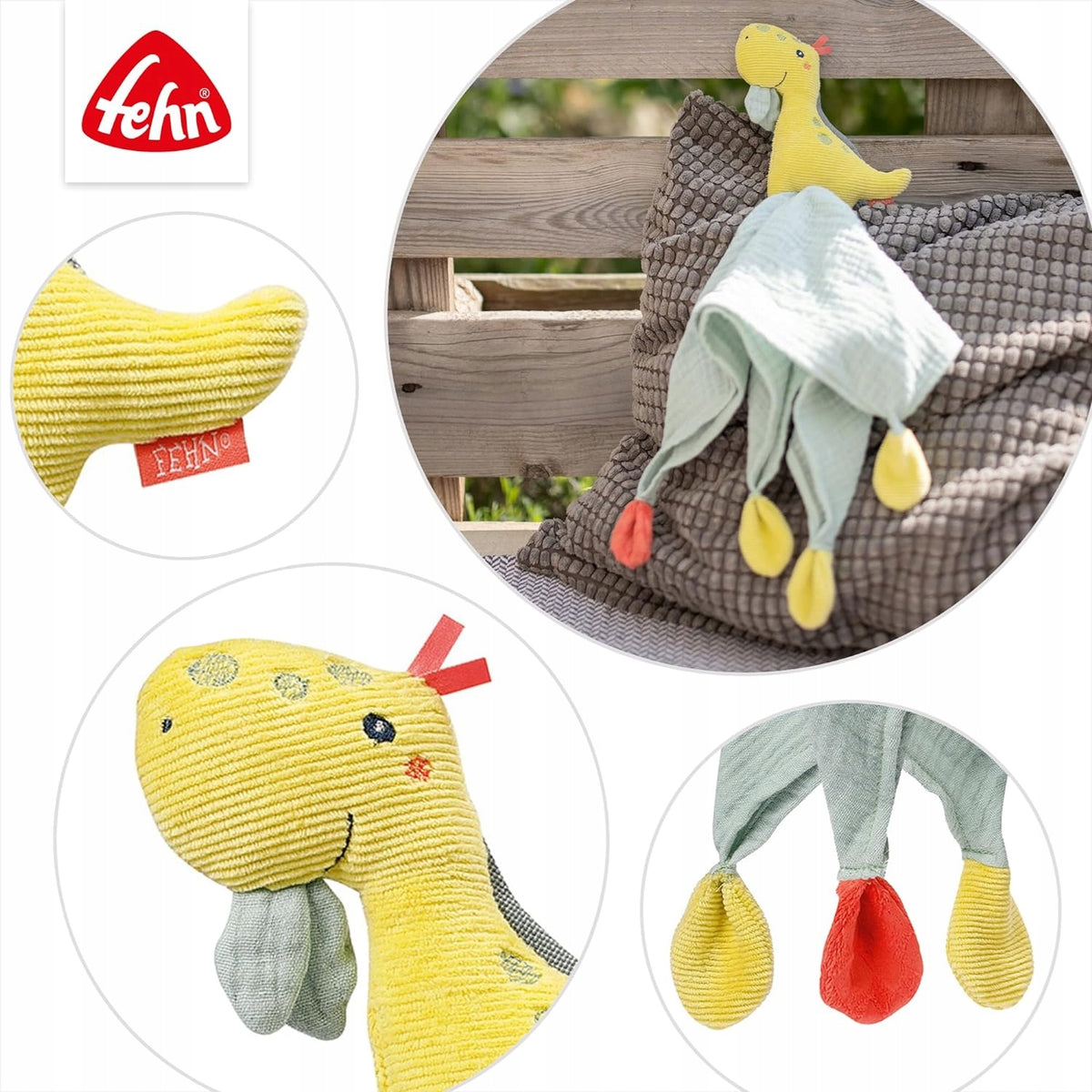 FEHN Happy Dino cuddle blanket