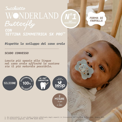 SUAVINEX Wonder Butterfly fopspeen 6-18 maanden siliconen SX PRO