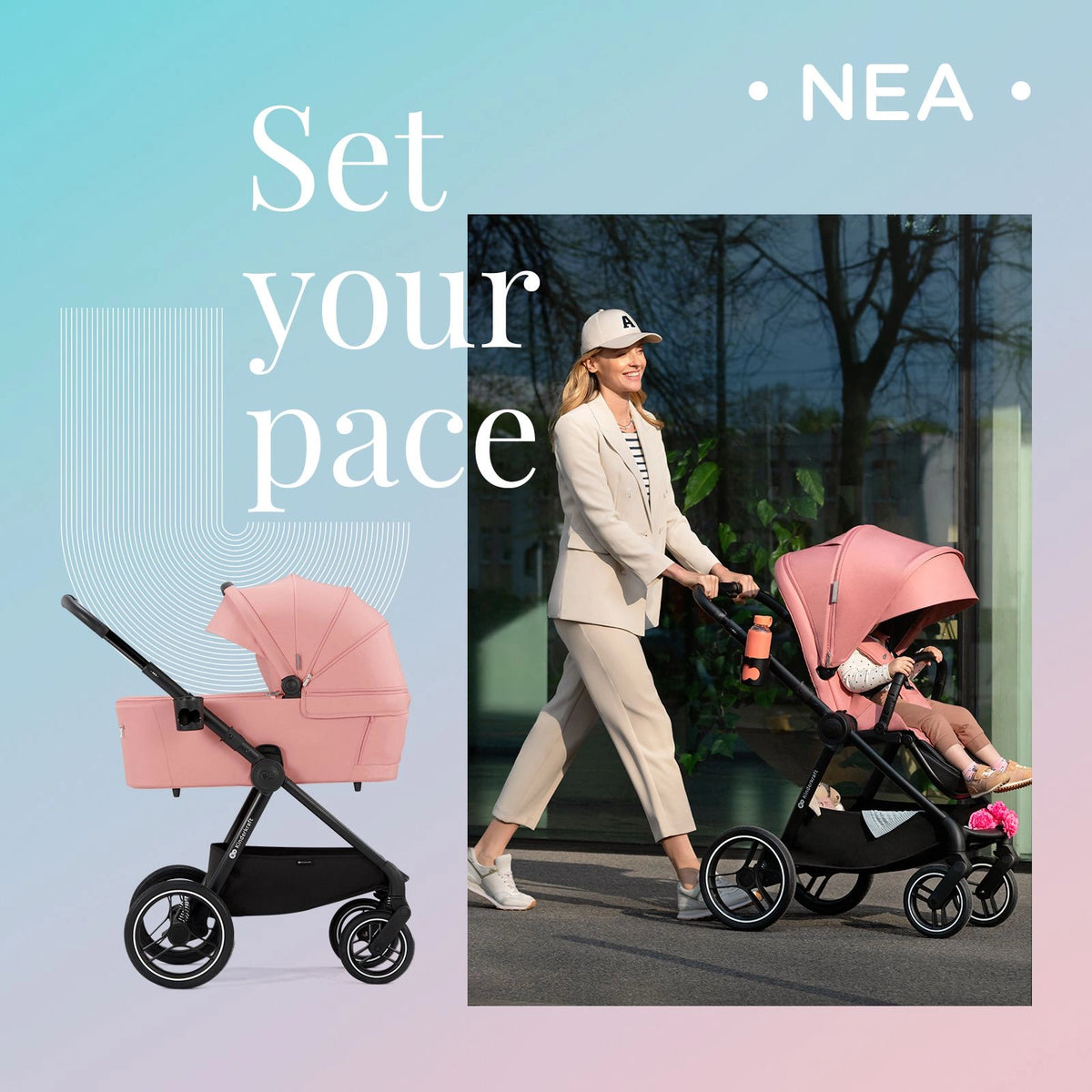KINDERKRAFT reiswieg voor kinderwagen NEA UPF50+ compact