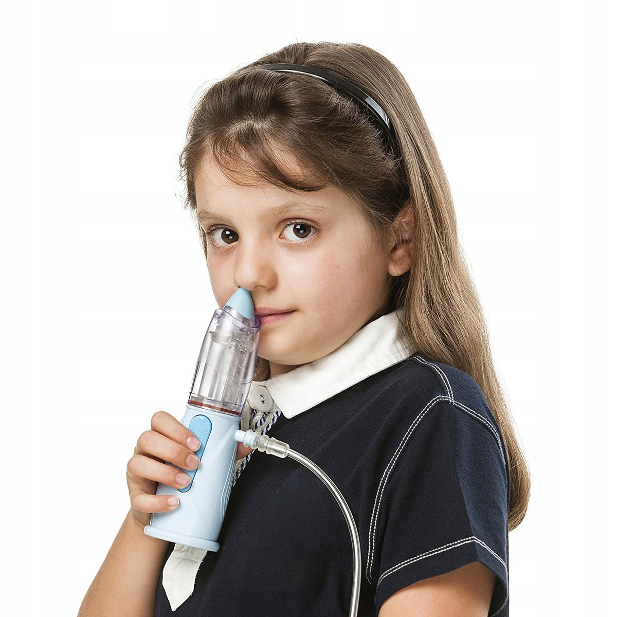 NEBULA Spacer Air Liquid NEBULIZATOR, IRYGATOR dla dziecka z ustnikiem i maską, biały inhalator kompresorowy
