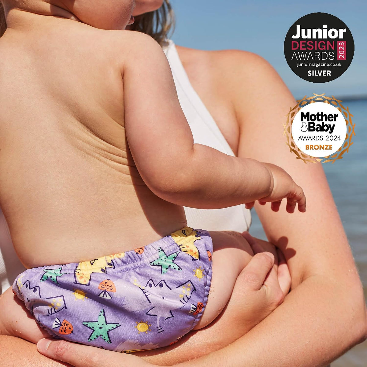 Bambino Mio pieluszka do pływania 6-12m, wielorazowa pieluszka plażowa dla niemowląt 7-9 kg