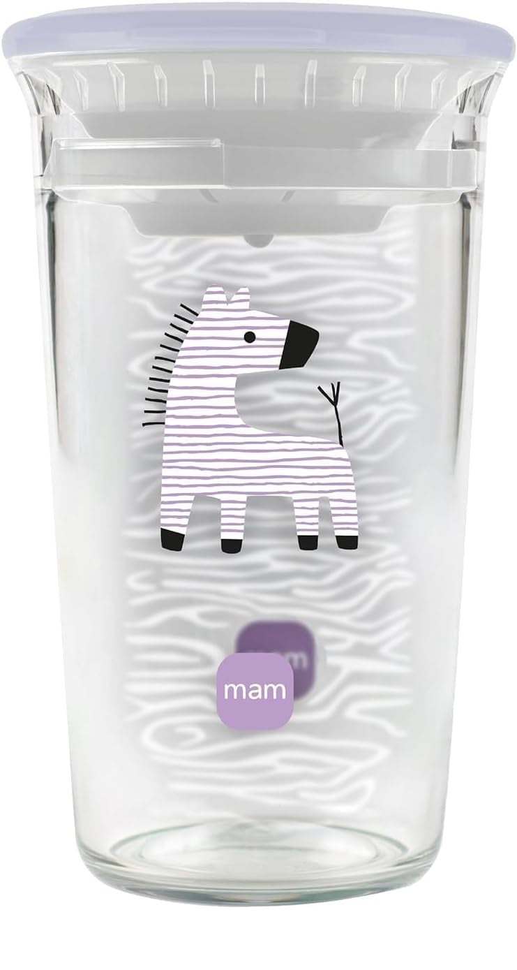 Fioletowy kubek MAM Easy to Drink Cup z motywem zebry