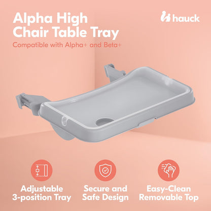 HAUCK Alpha Tray Grey extra dienblad voor kinderstoel