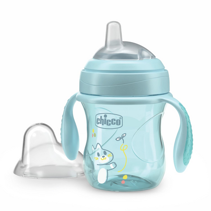 CHICCO Ποτηράκι Μεταβατικό με στόμιο και λαβές 200 ml 4 μηνών+